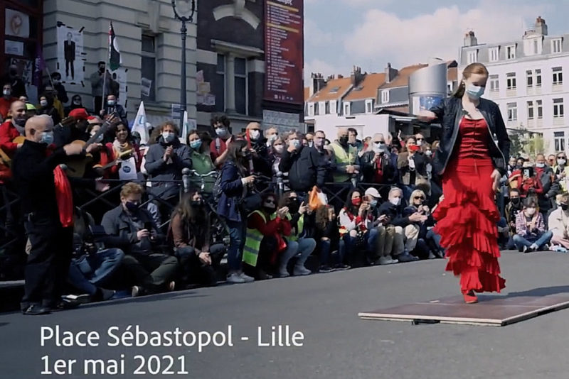 Flamenco gypsy Lille 1er mai Manifestation Danser encore Seguir Bailando #flamencolille